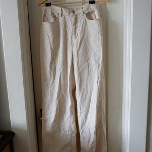 liz claiborne wide leg linen khakis
